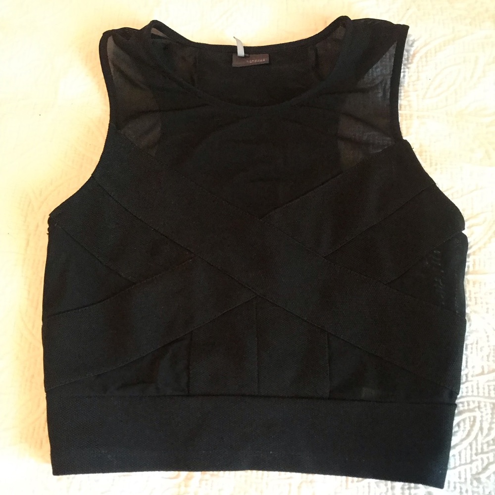 Bandage & Mesh Crop Top - Sparkle & Fade - sz S